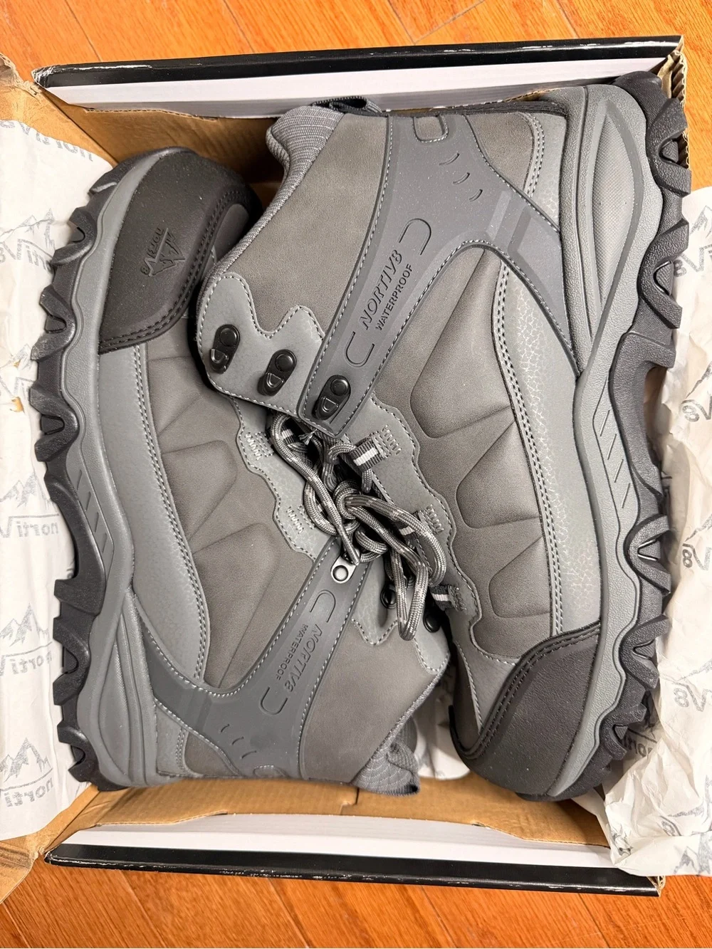 NortiV8 Men's Gray Tactical Boots - Waterproof Comfort